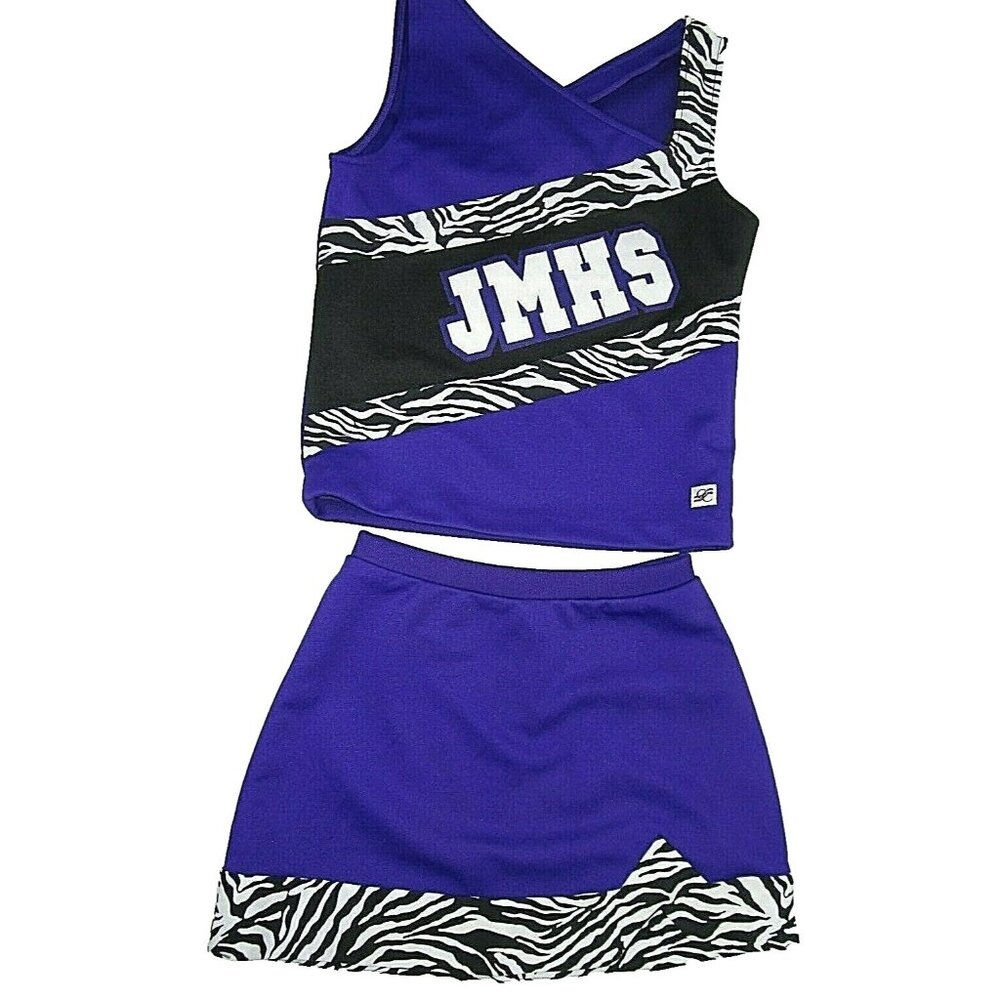 NEW Cheerleader Uniform Outfit Cheer Costume 36" Chest 26" Elastic Skirt Zebra